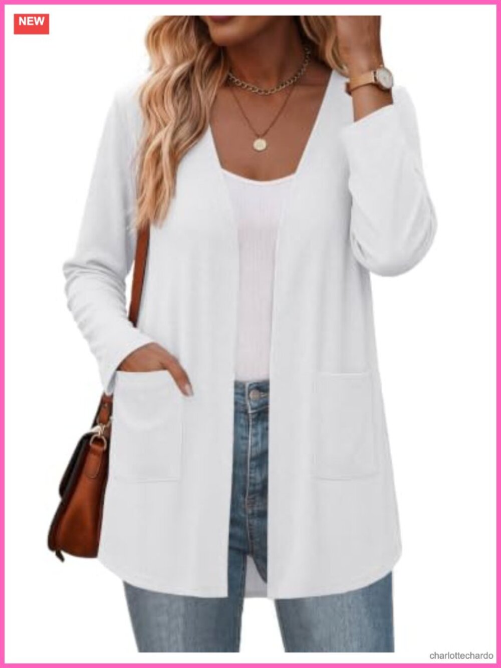 Open Front Cardigan Long Sleeve Lightweight Loose Fit Casual Sweater